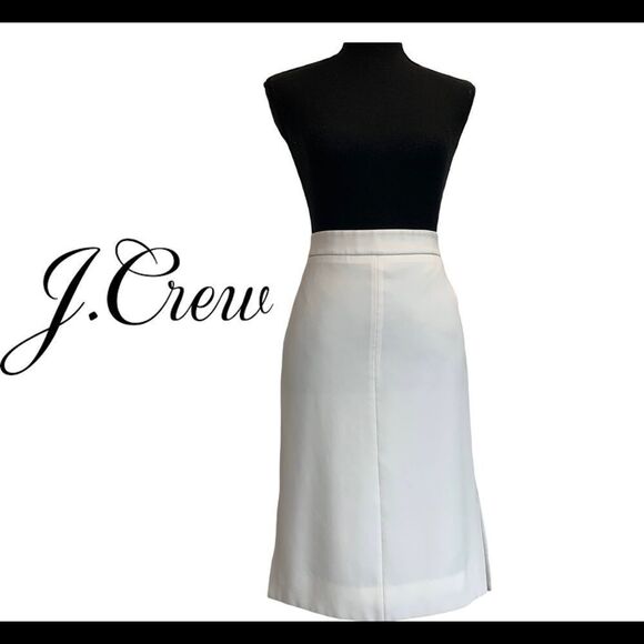 𝅺J.CREW White lined skirt Sz 12 - Picture 1 of 9